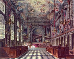 The Royal Chapel, Windsor Castle from Pynes Royal Residences by William Henry Pyne